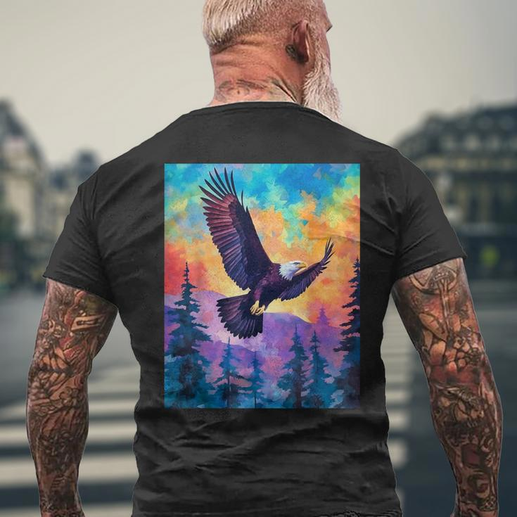 Majestic Eagle Silhouette Freedom's Colors Men's T-shirt Back Print Gifts for Old Men