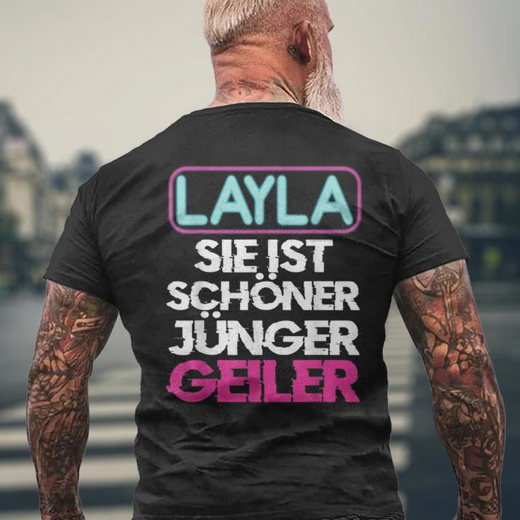 Malle Layla Sie Ist Schöner Jünger Geiler Layla Black S T-Shirt mit Rückendruck Geschenke für alte Männer