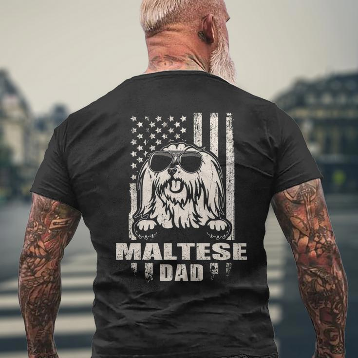 Maltese Dad Cool Vintage Retro Proud American Men's T-shirt Back Print Gifts for Old Men