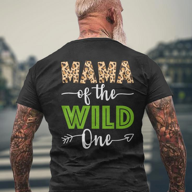Mama Of The Wild One Zoo Animal 1St Birthday Safari Theme Men's T-shirt Back Print Gifts for Old Men