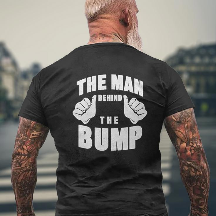 The Man Behind The Bump Dad Mens Back Print T-shirt Gifts for Old Men