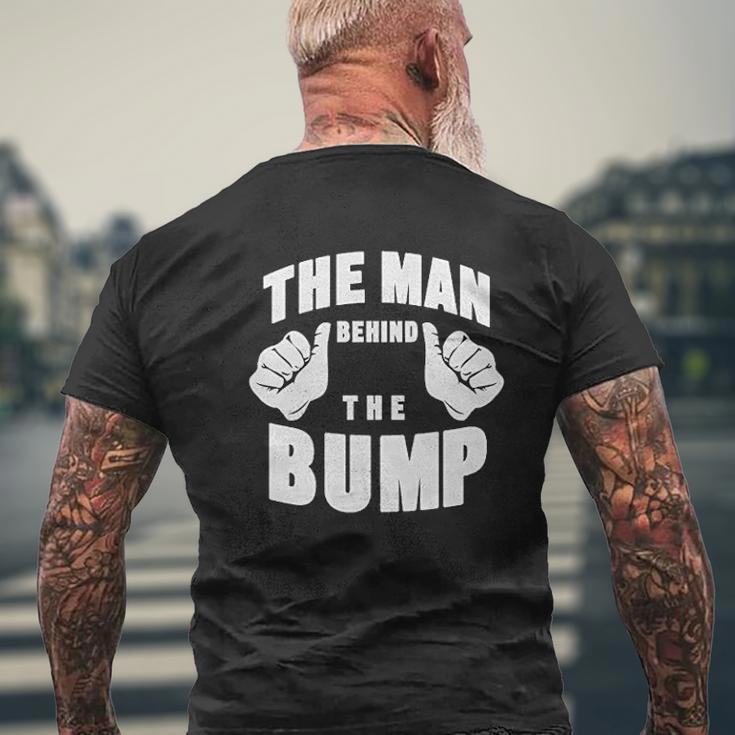 The Man Behind The Bump Dad Mens Back Print T-shirt Gifts for Old Men