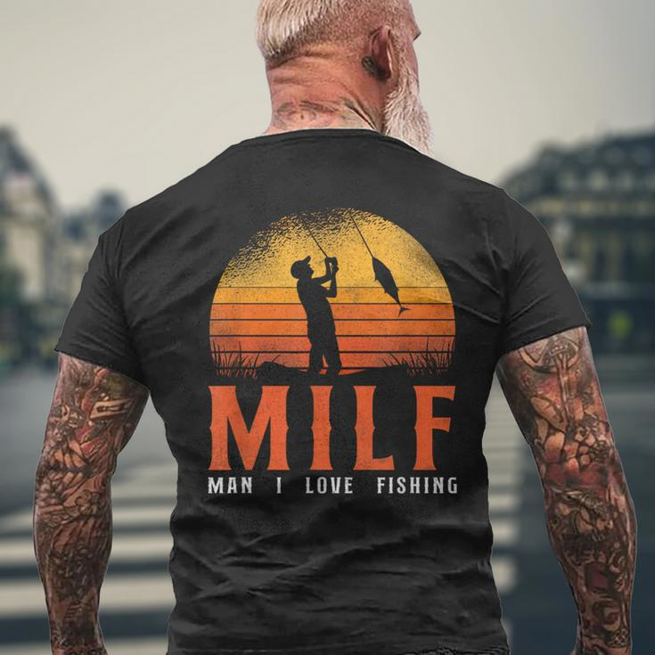 Man I Love Fishing Vintage Retro Men's T-shirt Back Print Gifts for Old Men