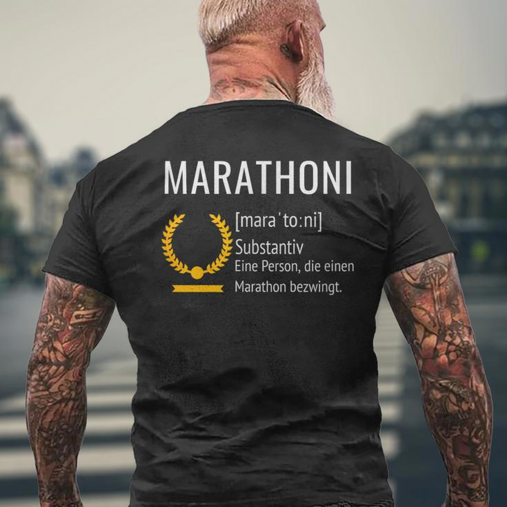 Marathoni Marathon Runner Finisher T-Shirt mit Rückendruck Geschenke für alte Männer