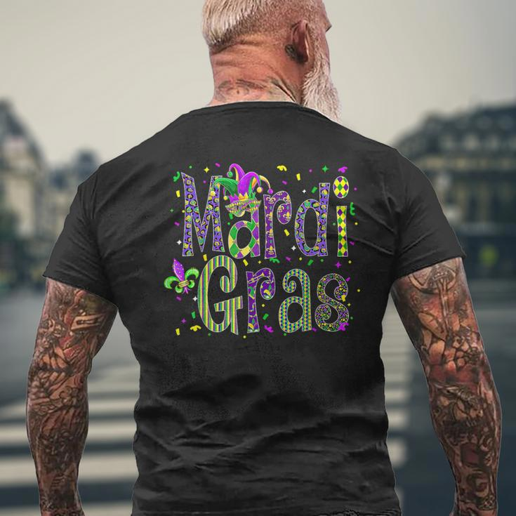 Mardi Gras Matching Parade Carnival Jester Hat Women Men's T-shirt Back Print Gifts for Old Men