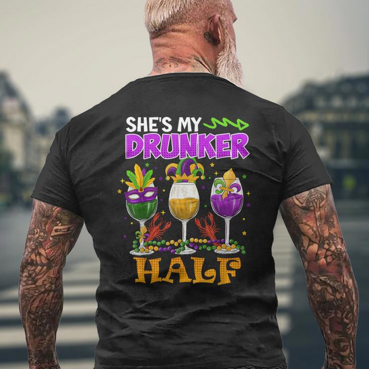 Mardi Gras Outfit She's My Drunker Half Carnival Men Men's T-shirt Back Print Gifts for Old Men