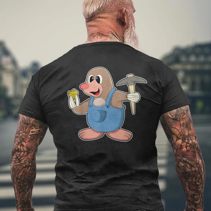 Maulwurf Bergarbeiter Spitzhacke Bergbau T-Shirt mit Rückendruck Geschenke für alte Männer