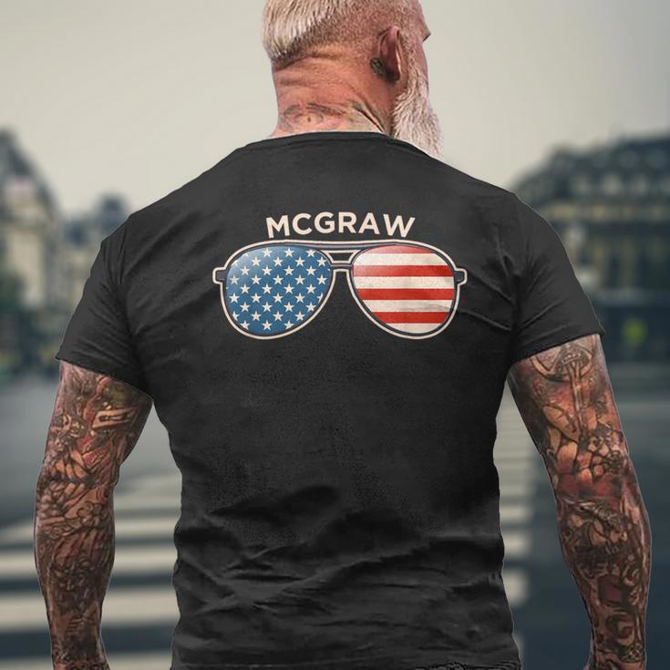 Mcgraw Ny Vintage Us Flag Sunglasses Men's T-shirt Back Print Gifts for Old Men