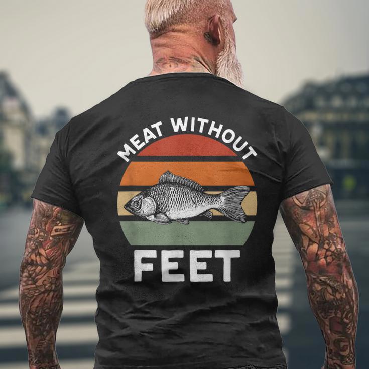 Meat Without Feet Fish Men's T-shirt Back Print Gifts for Old Men