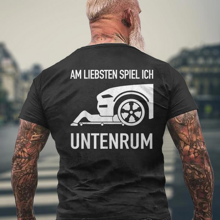 With Mechanic Screwdriver Am Liebsten Spielen Ich Untenrum T-Shirt mit Rückendruck Geschenke für alte Männer