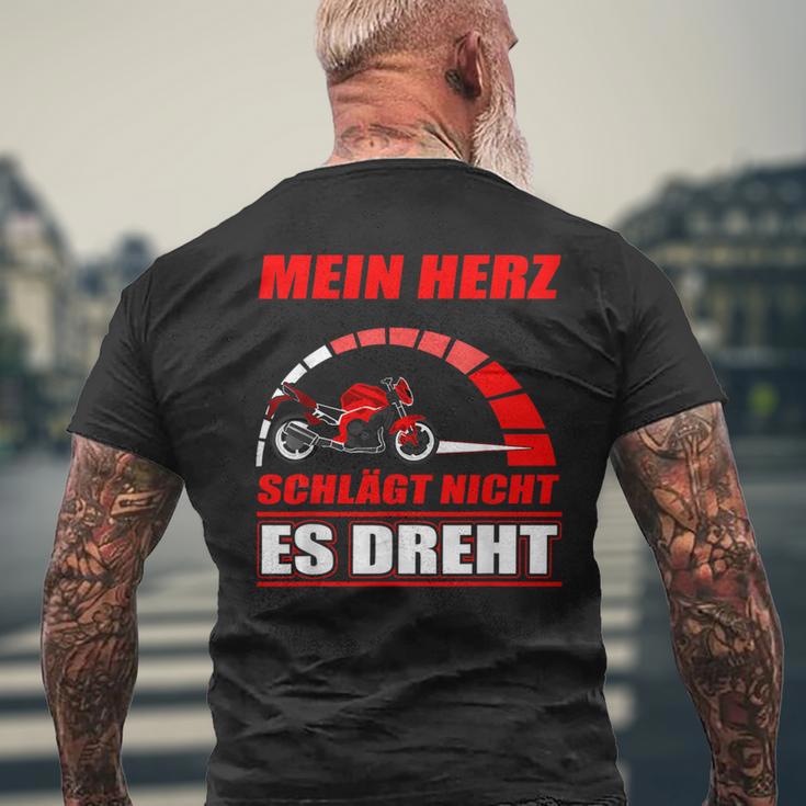 Mein Herz Schlägt Nicht Es Dreh- Motorcycle Biker T-Shirt mit Rückendruck Geschenke für alte Männer