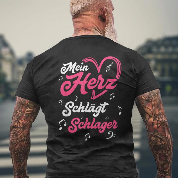 Mein Herz Schlägt Schlager S T-Shirt mit Rückendruck Geschenke für alte Männer