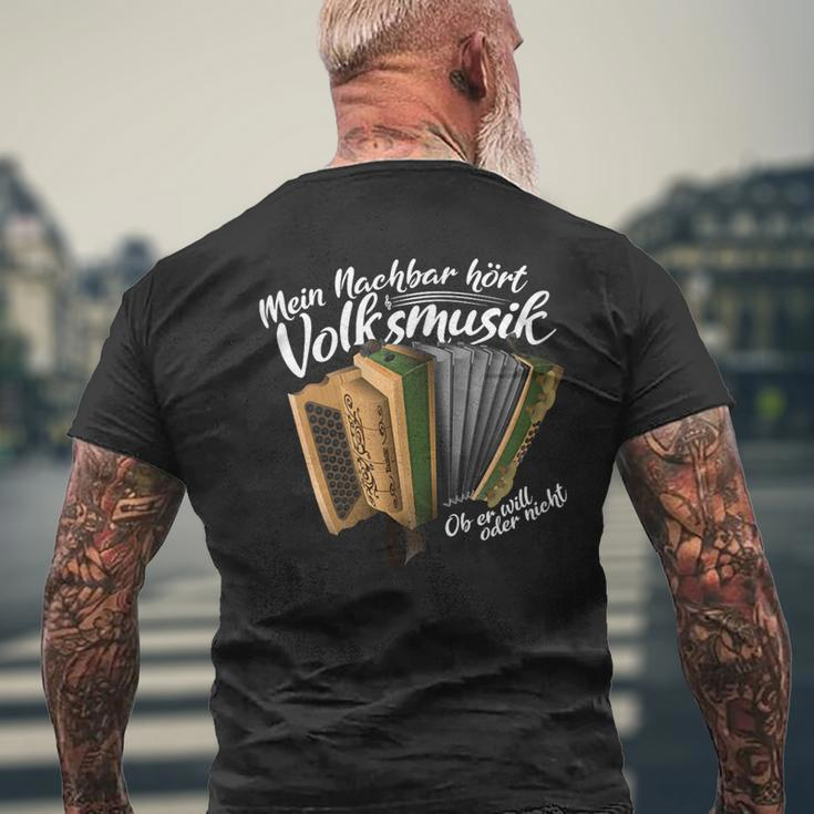 Mein Neighbor Hört Volksmusik My Neighbor Hears T-Shirt mit Rückendruck Geschenke für alte Männer