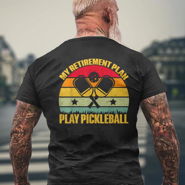 Meine Altersvorsorge Spielen Sie Pickleball Paddleball Player Lustig T-Shirt mit Rückendruck Geschenke für alte Männer