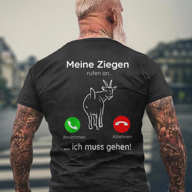 Meine Ziegen Rufen An Ich Muss Gehen My Goat's Calling T-Shirt mit Rückendruck Geschenke für alte Männer