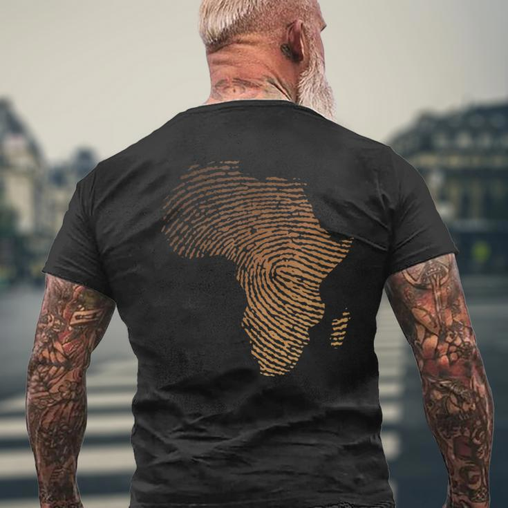 Melanin Shades Africa Map Africa Dna Fingerprint Men's T-shirt Back Print Gifts for Old Men