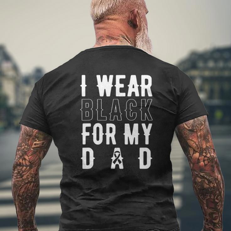 Melanoma Dad Black Ribbon Skin Cancer Awareness Mens Back Print T-shirt Gifts for Old Men