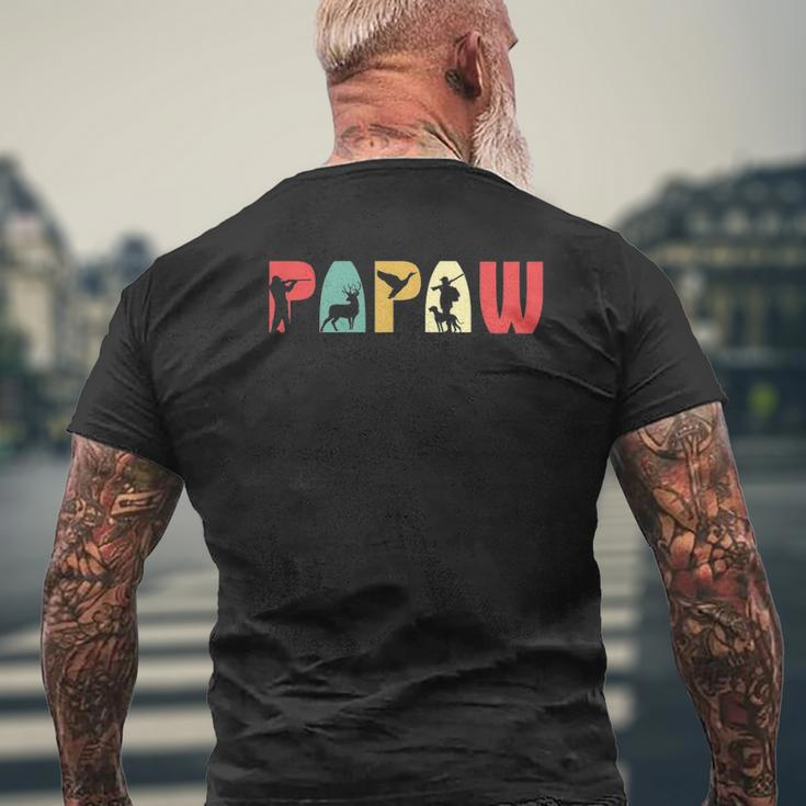 Men Vintage Hunting Papaw Father's Day Grandpa Mens Back Print T-shirt Gifts for Old Men
