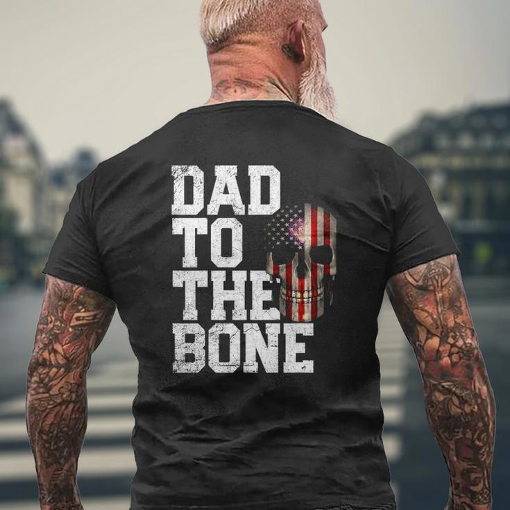 Mens American Flag Skull 4Th Of July Dad Father's Day Mens Back Print T-shirt Gifts for Old Men