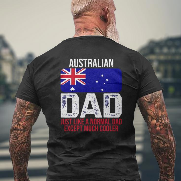 Mens Australian Dad Australia Flag For Father's Day Mens Back Print T-shirt Gifts for Old Men