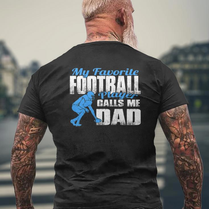 Mens B My Favorite Football Player Calls Me Dad Football Dad Mens Back Print T-shirt Gifts for Old Men