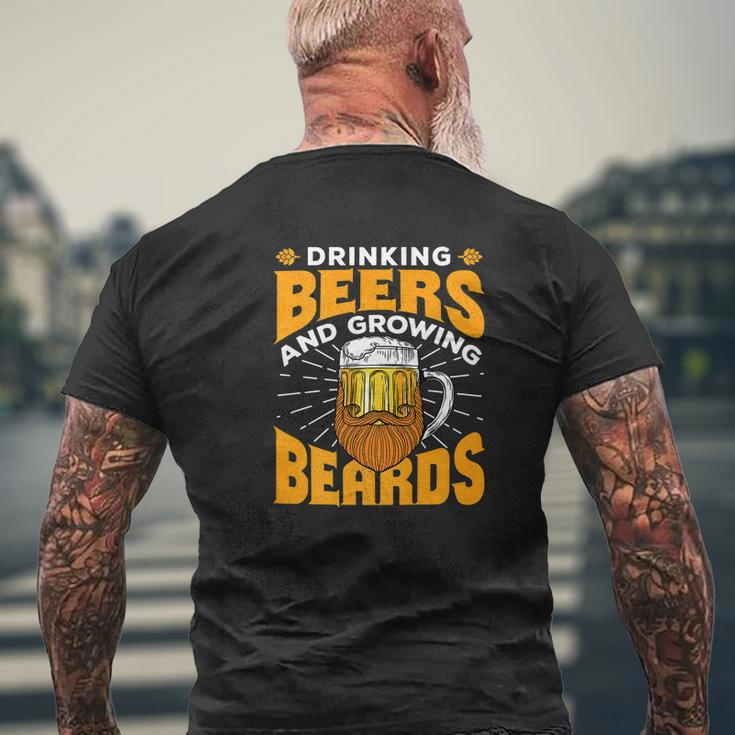 Mens Beer Beard Drinking Beer And Growing Beards 2 Mens Back Print T-shirt Gifts for Old Men