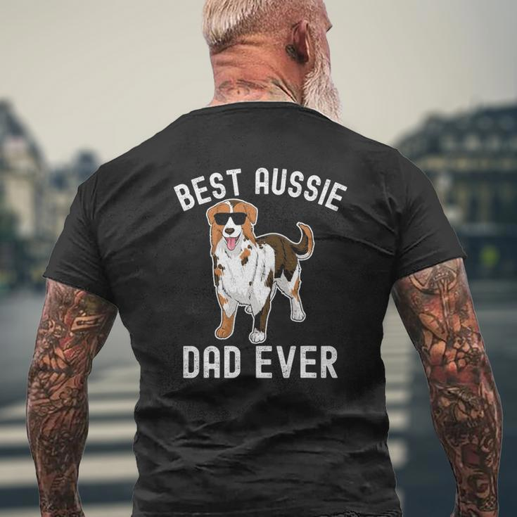 Mens Best Aussie Dad Ever Australian Shepherd Dad Fathers Day Men Mens Back Print T-shirt Gifts for Old Men