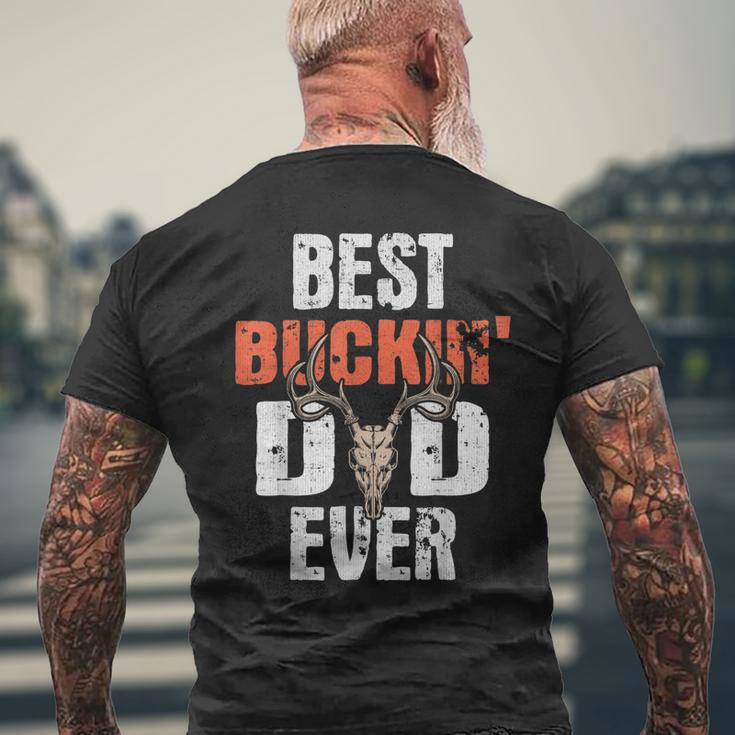 Mens Best Buckin Dad Ever Hunter Deer Buck Stag Game Father's Day Mens Back Print T-shirt Gifts for Old Men