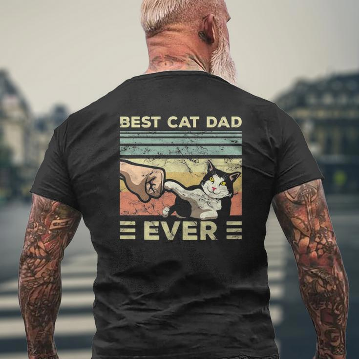 Mens Best Cat Dad Ever Kitten Enthusiast Feline Lover Father Mens Back Print T-shirt Gifts for Old Men