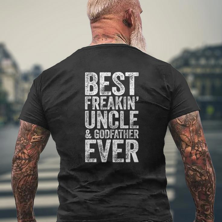 Mens Best Freakin' Uncle And Godfather Ever Mens Back Print T-shirt Gifts for Old Men