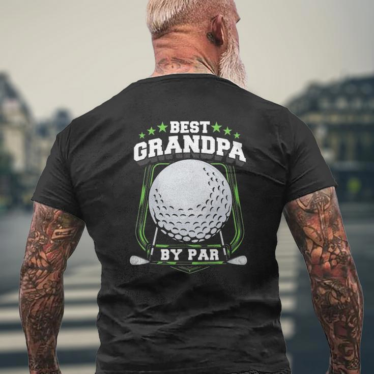 Mens Best Grandpa By Par Golf Papa Grandfather Pop Dad Golf Mens Back Print T-shirt Gifts for Old Men