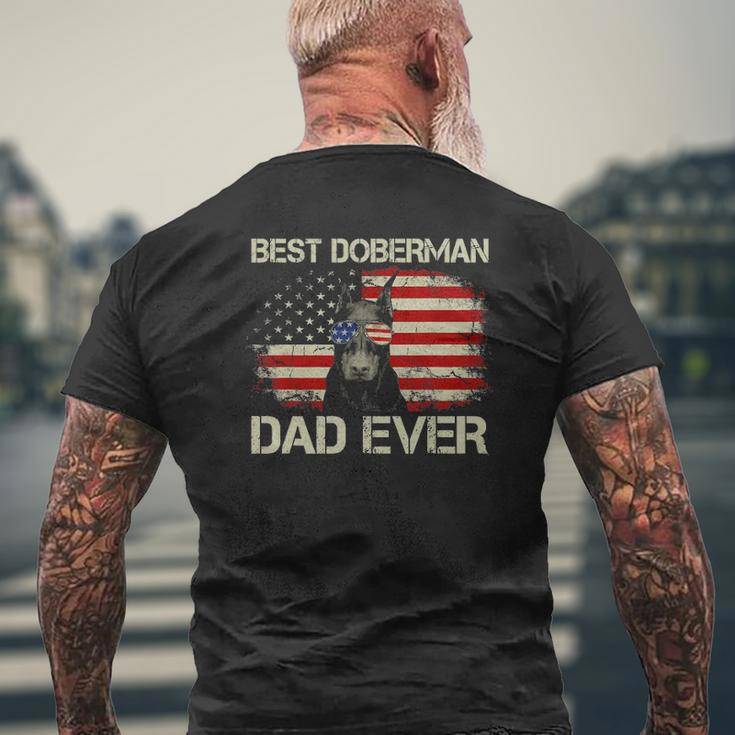 Mens Best Great Doberman Everpatriotic American Flag Mens Back Print T-shirt Gifts for Old Men