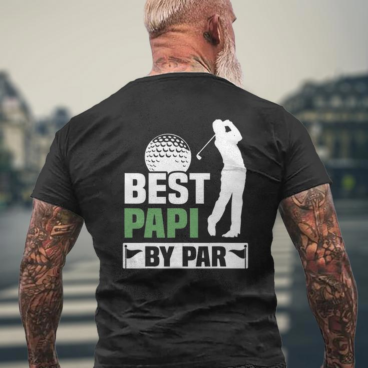 Mens Best Papi By Par Golf Grandpa Mens Fathers Day Mens Back Print T-shirt Gifts for Old Men