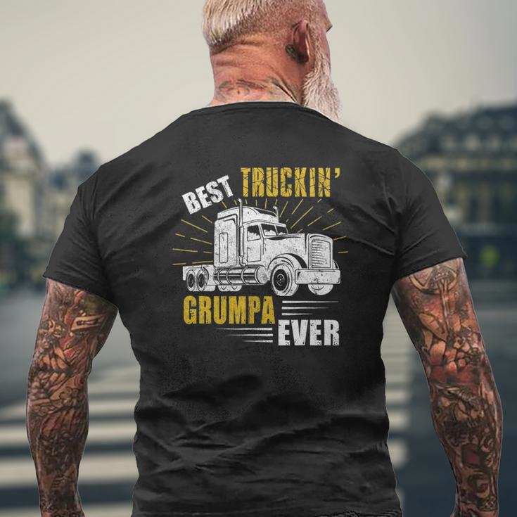 Mens Best Truckin' Grumpa Ever Tee Trucker Fathers Day Mens Back Print T-shirt Gifts for Old Men