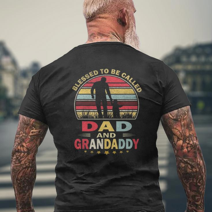 Mens Blessed To Be Called Dad And Grandaddy Vintage Father's Day Mens Back Print T-shirt Gifts for Old Men