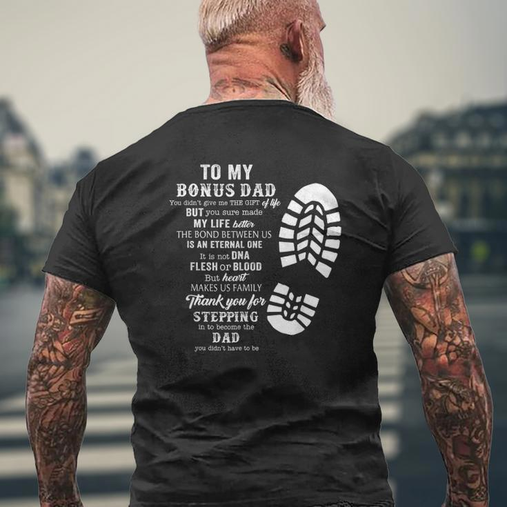 Mens Bonus Dad Fathers Day From Stepdad For Daughter Son Mens Back Print T-shirt Gifts for Old Men