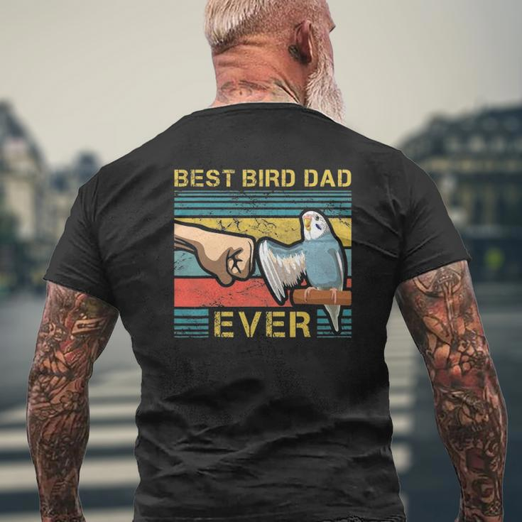 Mens Budgie Dad Bird Lover Father Budgerigar Enthusiast Mens Back Print T-shirt Gifts for Old Men