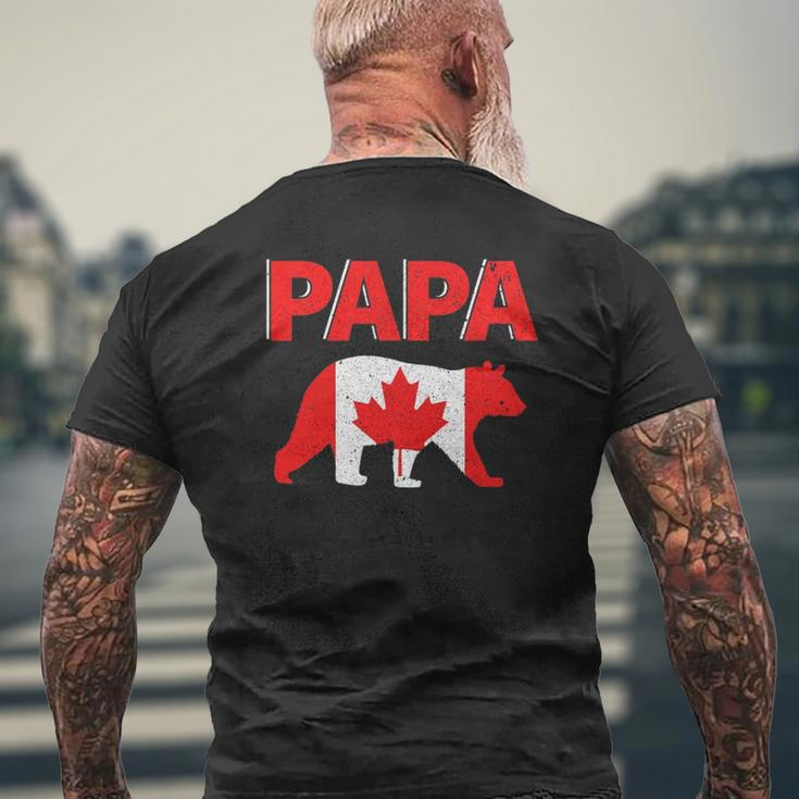 Mens Canada Flag Papa Bear Canadian Dad Father's Day Mens Back Print T-shirt Gifts for Old Men