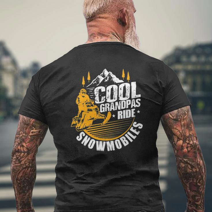 Mens Cool Grandpas Ride Snowmobiles Snowmobile Mens Back Print T-shirt Gifts for Old Men