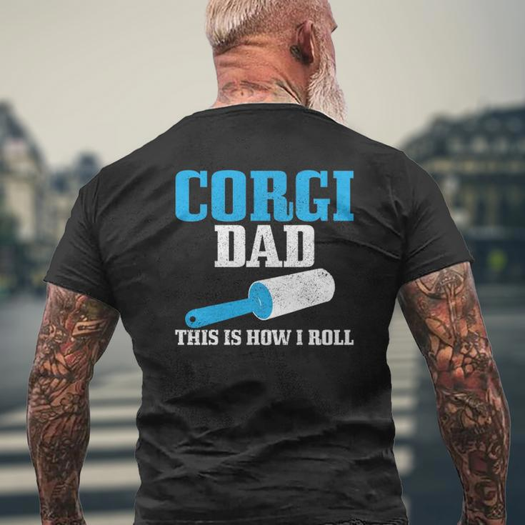 Mens Corgi Dad Dog Hair Beagle Mens Back Print T-shirt Gifts for Old Men