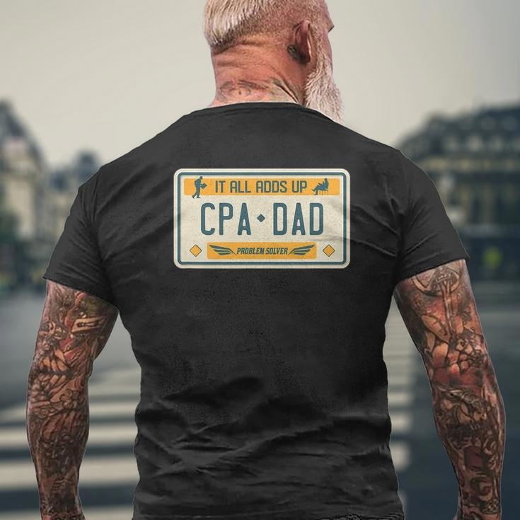 Mens Cpa Dad Accountant Accounting License Place Mens Back Print T-shirt Gifts for Old Men