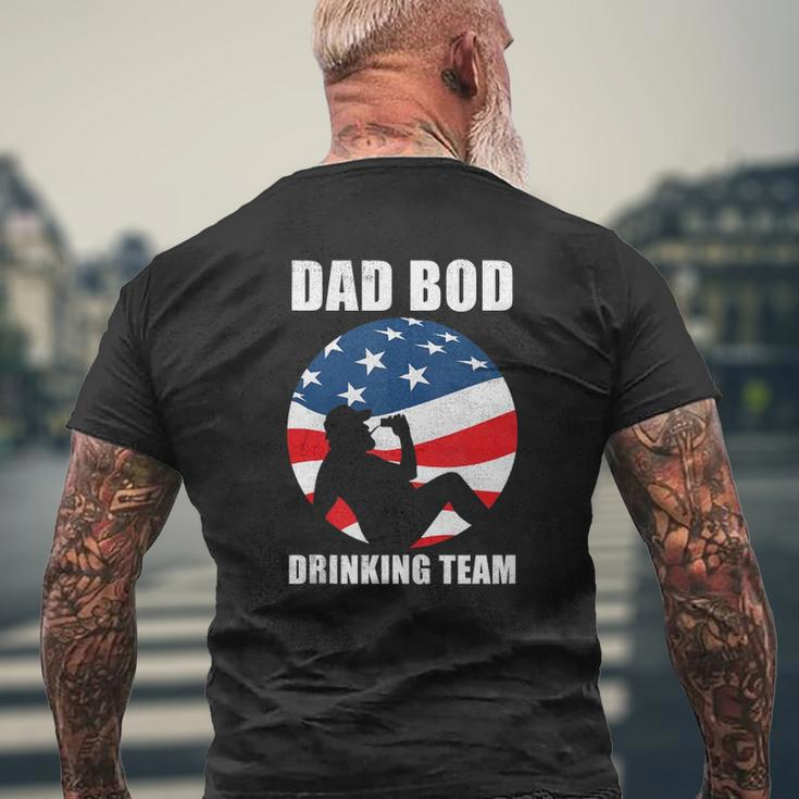 Mens Dad Bod Drinking Team American Us Flag Vintage Father's Day Mens Back Print T-shirt Gifts for Old Men