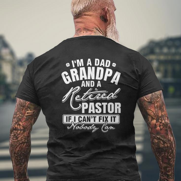 Mens Dad Grandpa And A Retired Pastor Xmas Father's Day Mens Back Print T-shirt Gifts for Old Men