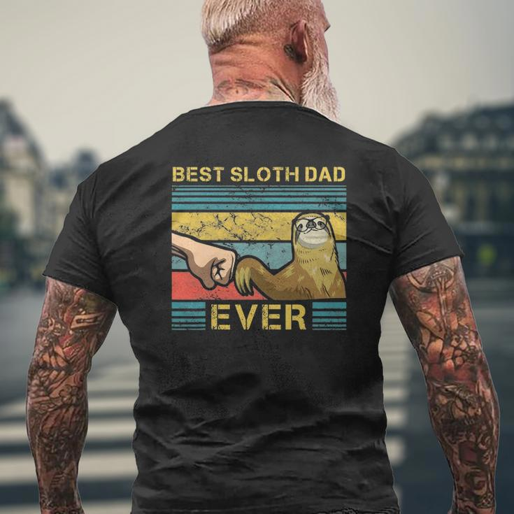 Mens Dad Sloth Slow Motion Animals Sleepy Sloth Lover Father Mens Back Print T-shirt Gifts for Old Men