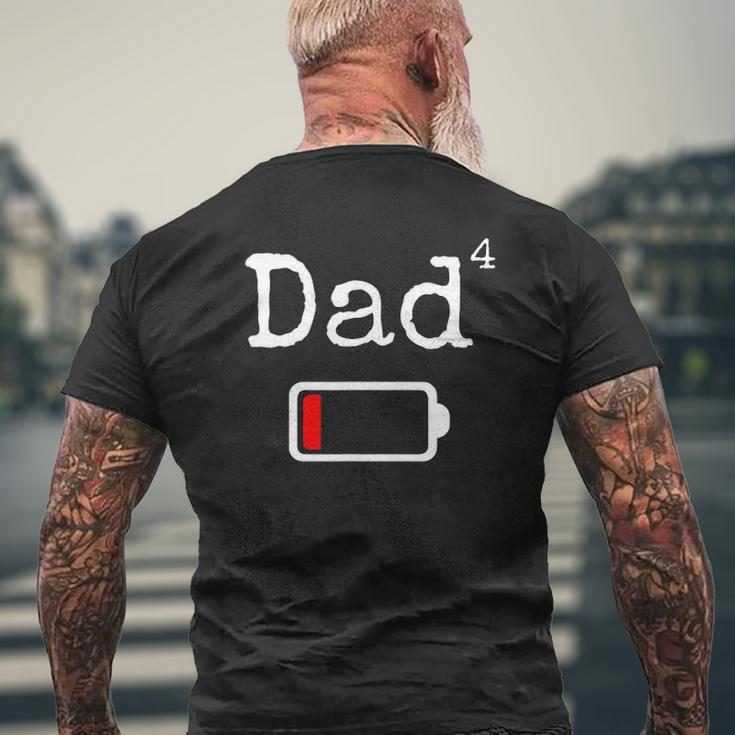 Mens Dad4 Low Battery Tired Dad Dad Mens Back Print T-shirt Gifts for Old Men