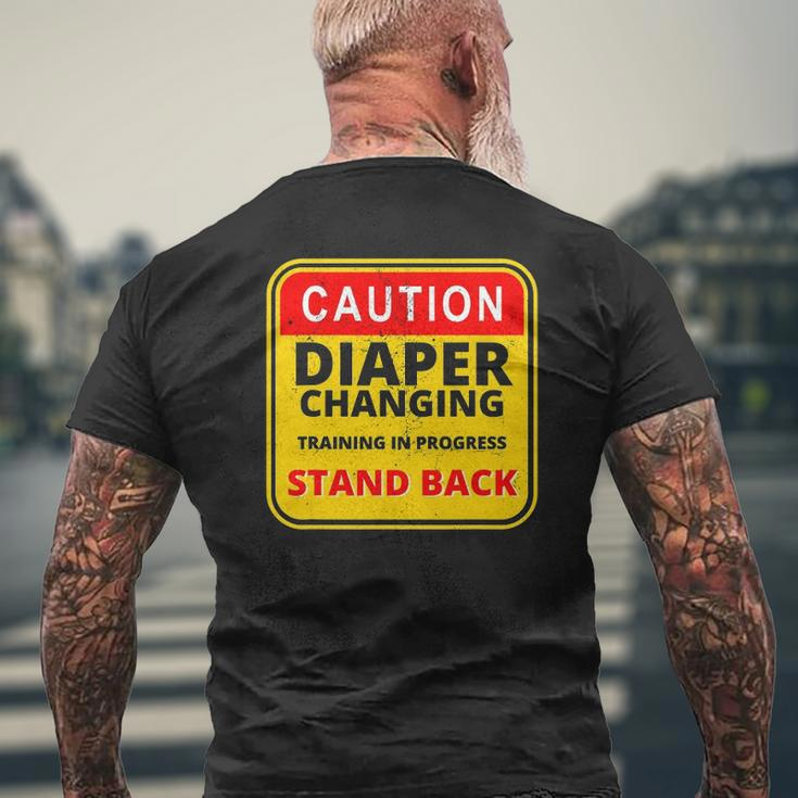 Mens Daddy Diaper Kit New Dad Survival Dad's Baby Changing Outfit Mens Back Print T-shirt Gifts for Old Men