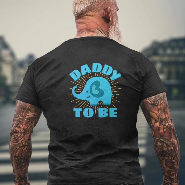 Mens Daddy To Be Elephant Blue Gender Reveal Baby Shower Mens Back Print T-shirt Gifts for Old Men