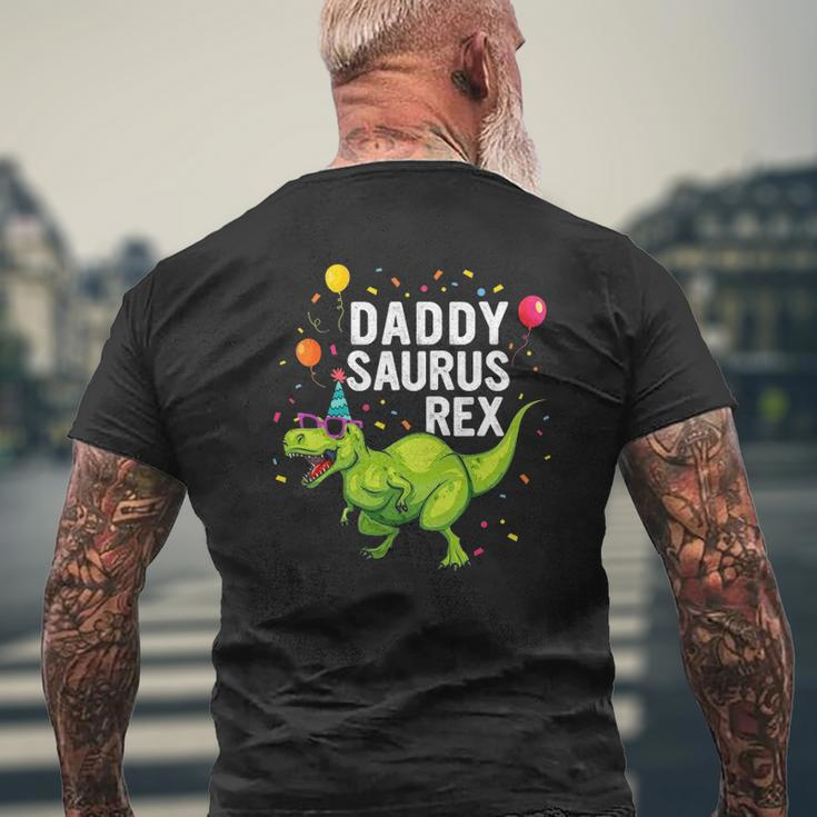 Mens Daddysaurusrex Dinosaur Daddy Family Matching Mens Back Print T-shirt Gifts for Old Men