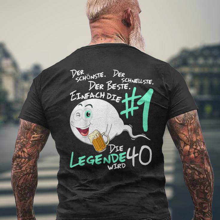 Men's Die Legende Wird 40 Jahre 40S Birthday T-Shirt mit Rückendruck Geschenke für alte Männer