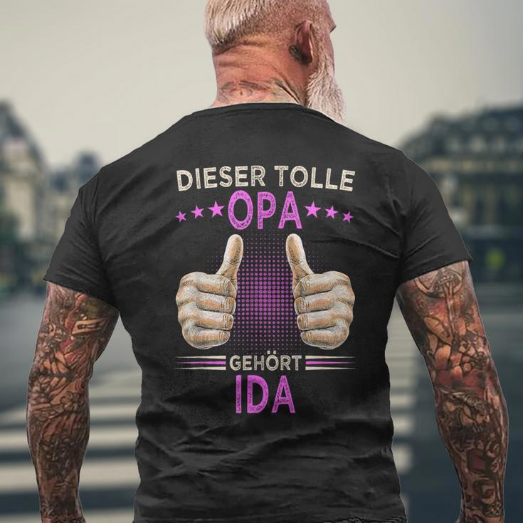 Men's Dieser Tolle Opa Gehört Ida Opi Black T-Shirt mit Rückendruck Geschenke für alte Männer